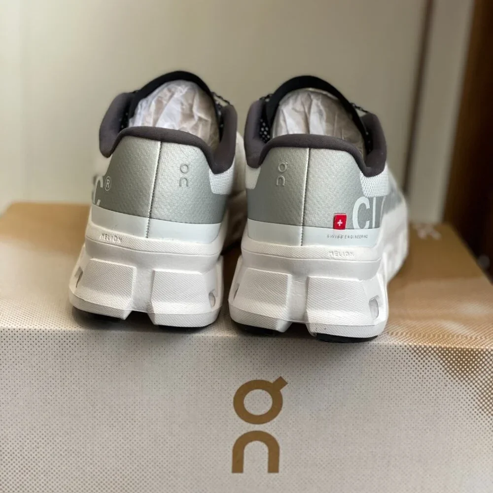 On Running White and Gray Cloudtec Women's Ankle Sneakers - Picture 8 of 9